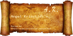 Angel Krisztián névjegykártya