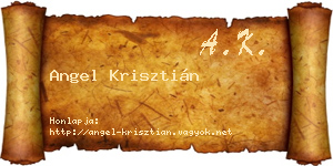 Angel Krisztián névjegykártya