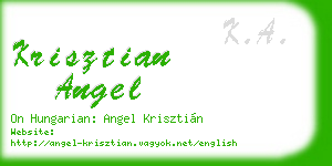 krisztian angel business card